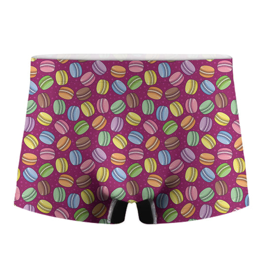 Cute Macaron Pattern Print Men's Boxer Briefs