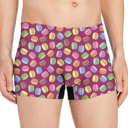 Cute Macaron Pattern Print Men's Boxer Briefs