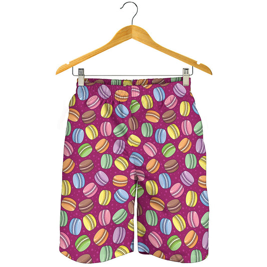 Cute Macaron Pattern Print Men's Shorts