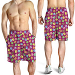 Cute Macaron Pattern Print Men's Shorts