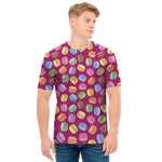 Cute Macaron Pattern Print Men's T-Shirt