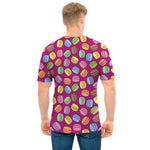 Cute Macaron Pattern Print Men's T-Shirt