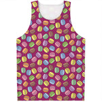 Cute Macaron Pattern Print Men's Tank Top