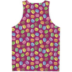 Cute Macaron Pattern Print Men's Tank Top