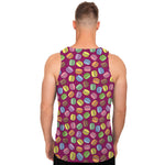 Cute Macaron Pattern Print Men's Tank Top