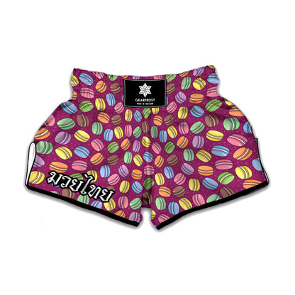 Cute Macaron Pattern Print Muay Thai Boxing Shorts