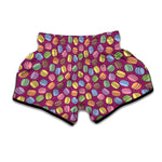 Cute Macaron Pattern Print Muay Thai Boxing Shorts