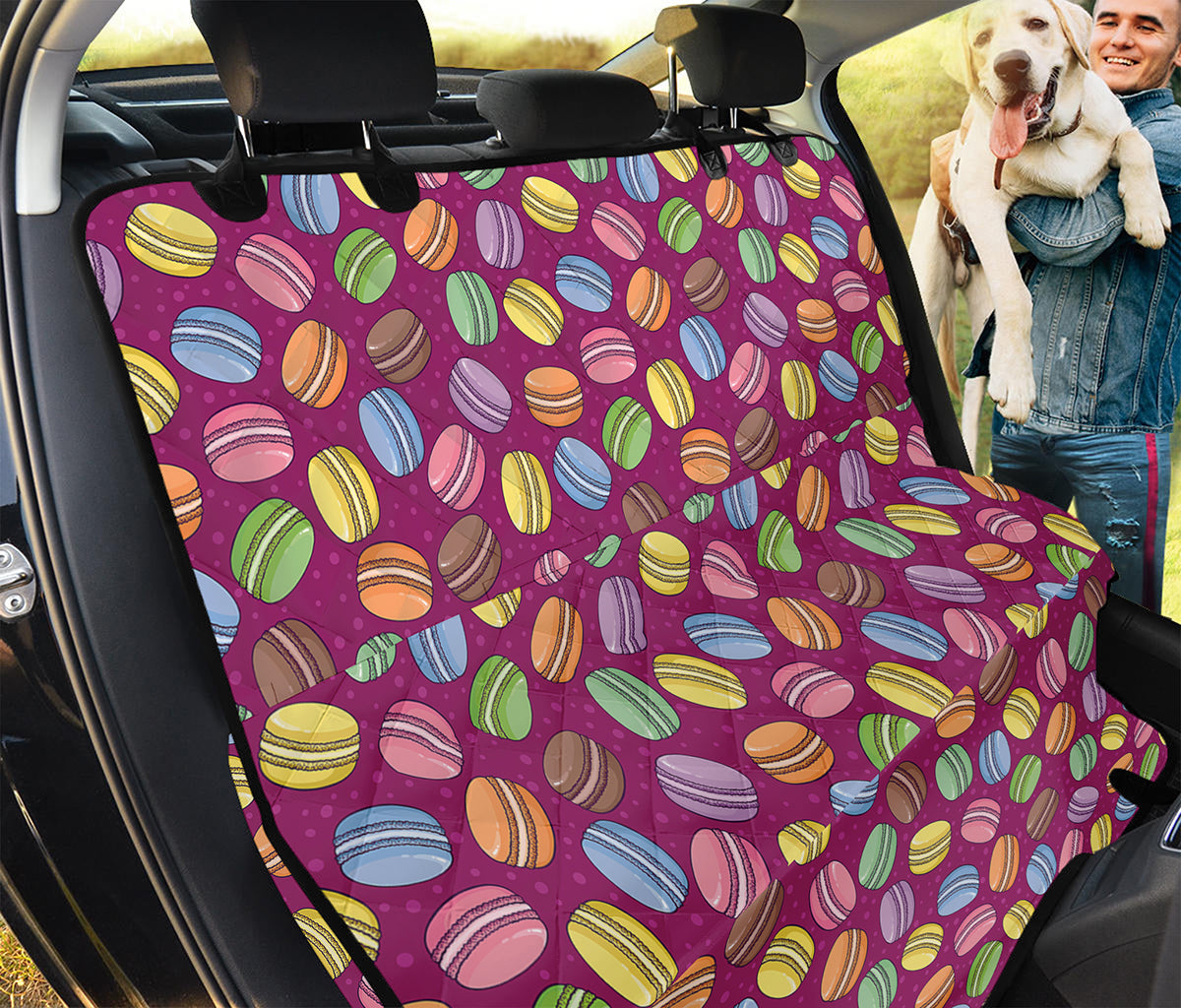 Cute Macaron Pattern Print Pet Car Back Seat Cover