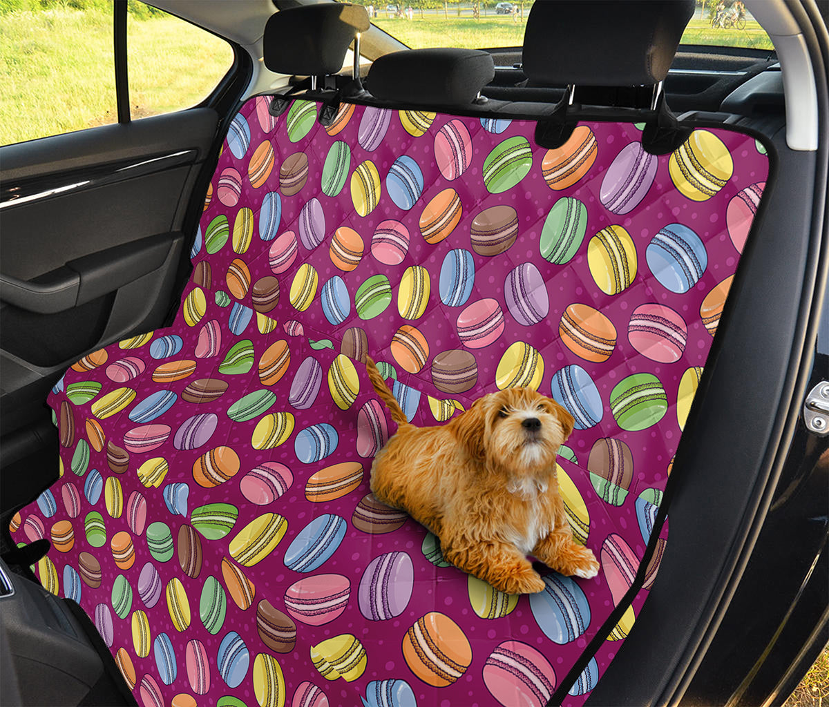 Cute Macaron Pattern Print Pet Car Back Seat Cover