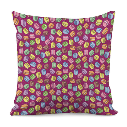 Cute Macaron Pattern Print Pillow Cover