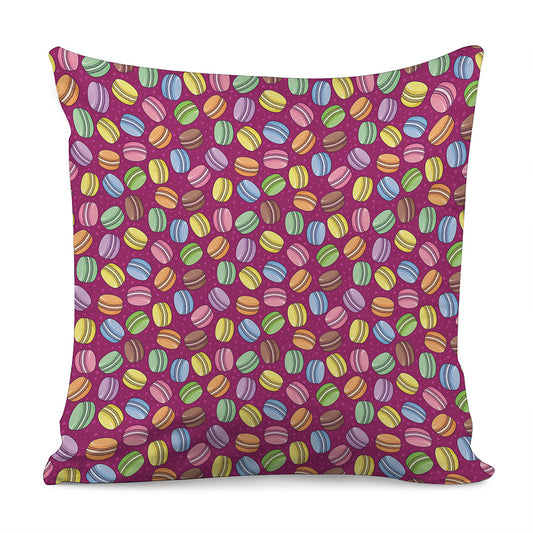 Cute Macaron Pattern Print Pillow Cover