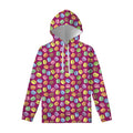 Cute Macaron Pattern Print Pullover Hoodie