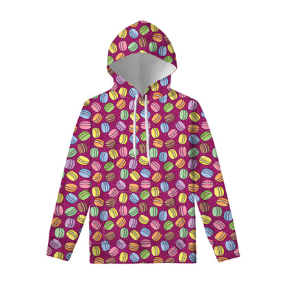 Cute Macaron Pattern Print Pullover Hoodie
