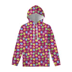 Cute Macaron Pattern Print Pullover Hoodie