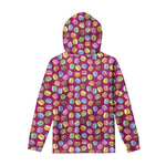 Cute Macaron Pattern Print Pullover Hoodie
