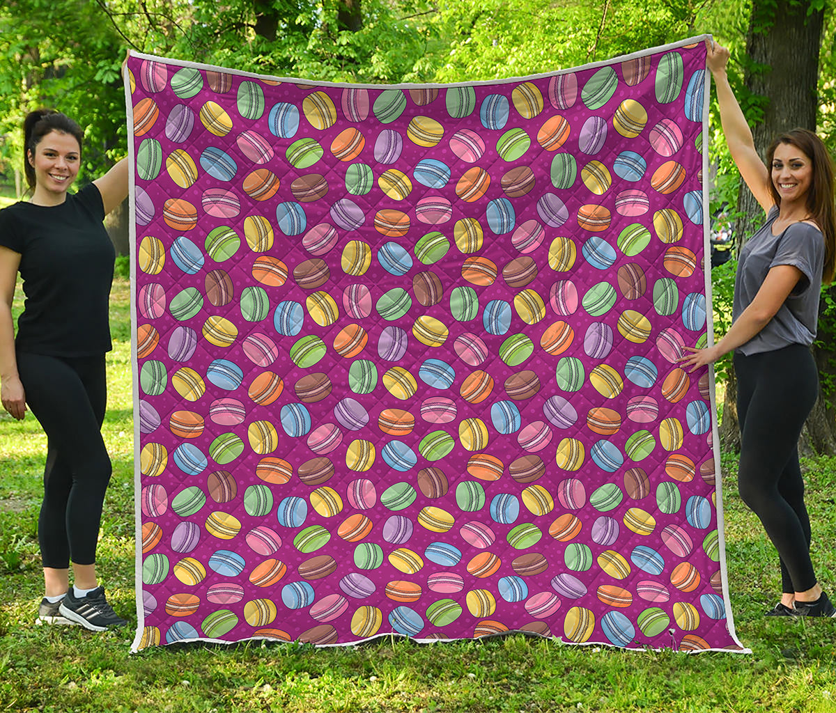 Cute Macaron Pattern Print Quilt