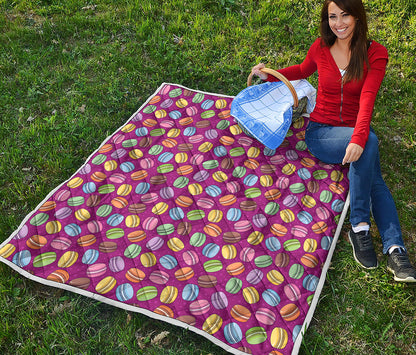 Cute Macaron Pattern Print Quilt