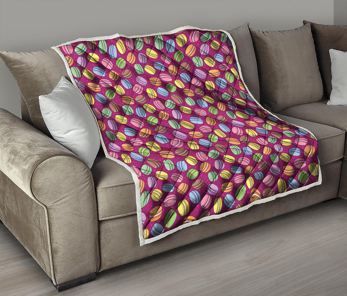 Cute Macaron Pattern Print Quilt