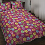 Cute Macaron Pattern Print Quilt Bed Set