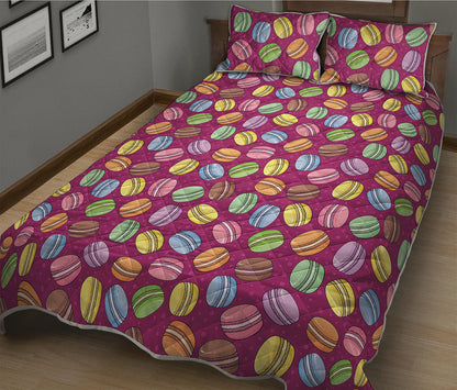 Cute Macaron Pattern Print Quilt Bed Set