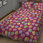 Cute Macaron Pattern Print Quilt Bed Set
