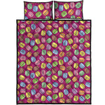 Cute Macaron Pattern Print Quilt Bed Set