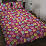 Cute Macaron Pattern Print Quilt Bed Set