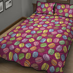 Cute Macaron Pattern Print Quilt Bed Set