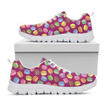Cute Macaron Pattern Print White Sneakers