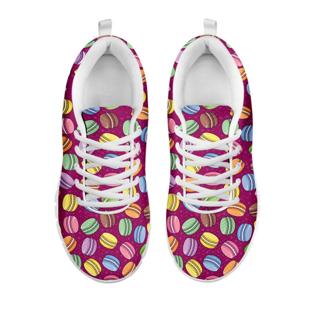 Cute Macaron Pattern Print White Sneakers