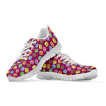 Cute Macaron Pattern Print White Sneakers