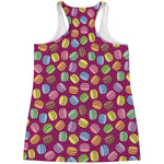Cute Macaron Pattern Print Women's Racerback Tank Top