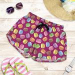 Cute Macaron Pattern Print Women's Shorts