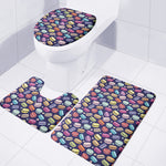 Cute Macarons Pattern Print 3 Piece Bath Mat Set
