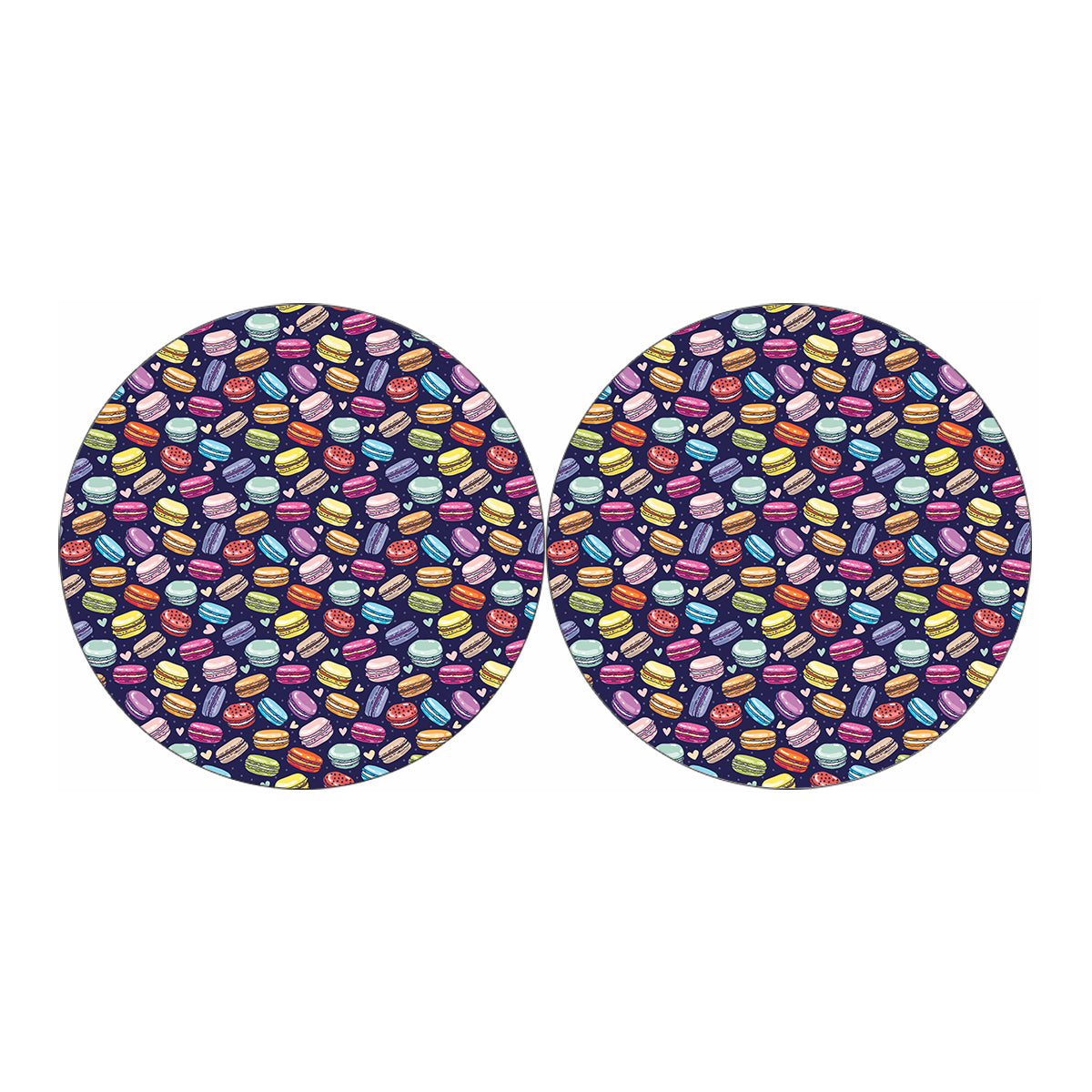 Cute Macarons Pattern Print Car Coasters
