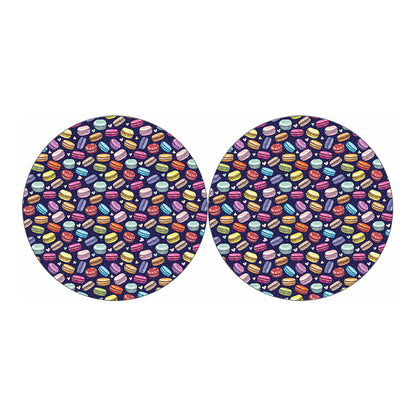 Cute Macarons Pattern Print Car Coasters