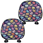 Cute Macarons Pattern Print Car Headrest Covers