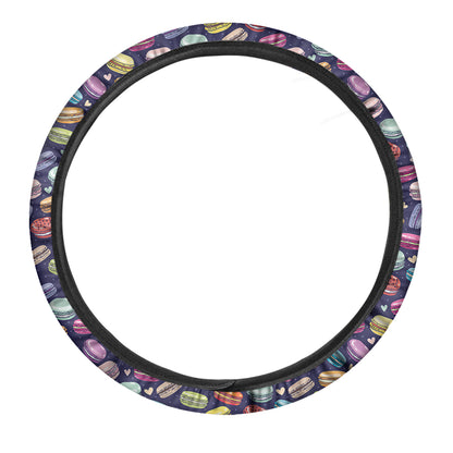 Cute Macarons Pattern Print Car Steering Wheel Cover