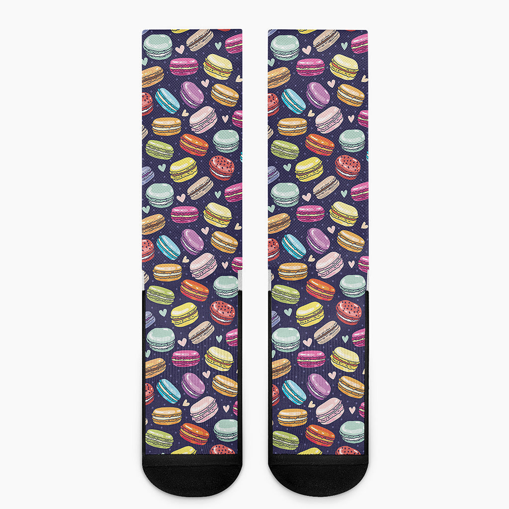 Cute Macarons Pattern Print Crew Socks