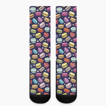 Cute Macarons Pattern Print Crew Socks