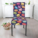Cute Macarons Pattern Print Dining Chair Slipcover