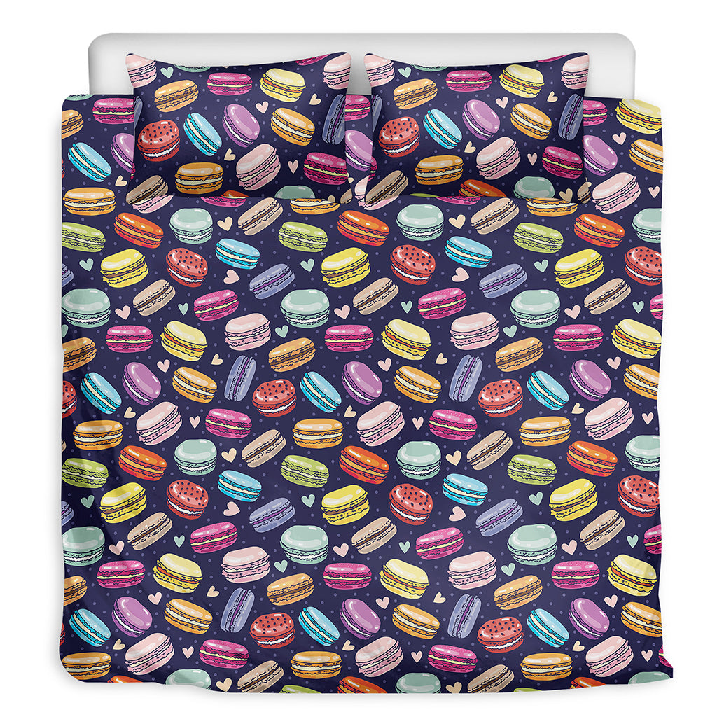 Cute Macarons Pattern Print Duvet Cover Bedding Set