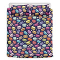 Cute Macarons Pattern Print Duvet Cover Bedding Set