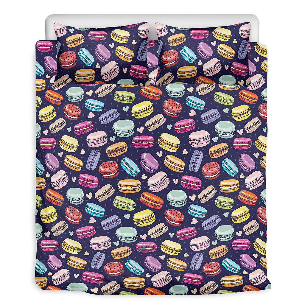 Cute Macarons Pattern Print Duvet Cover Bedding Set