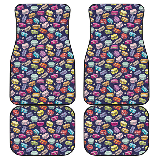 Cute Macarons Pattern Print Front and Back Car Floor Mats