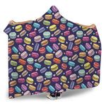 Cute Macarons Pattern Print Hooded Blanket