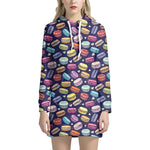 Cute Macarons Pattern Print Hoodie Dress