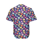 Cute Macarons Pattern Print Men's Baseball Jersey