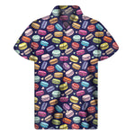 Cute Macarons Pattern Print Men's Short Sleeve Shirt