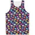Cute Macarons Pattern Print Men's Tank Top